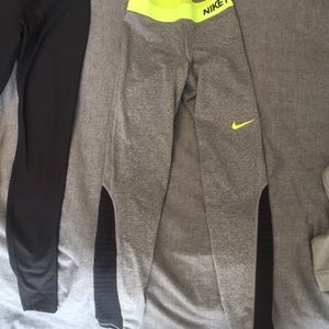 Nike Pro leggings grey/black/yellow
